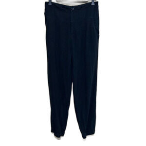 By Anthropologie Linen Blend High Waist Jogger Pants Womens Size 8 Black